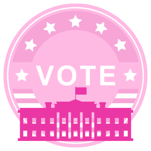 pink whitehouse and vote button
