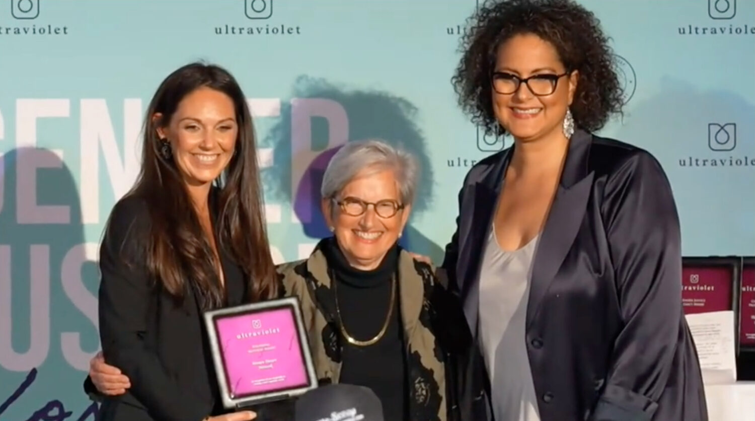 From left to right: Shaunna Thomas, UltraViolet Co-Founder & Executive Director; Donna P. Hall, WDN President & CEO Emerita; Karen Finney, UltraViolet Education Fund Board Chair